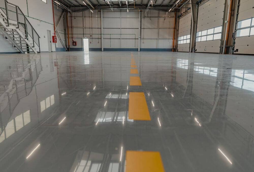 Empty commercial space with epoxy coated floor