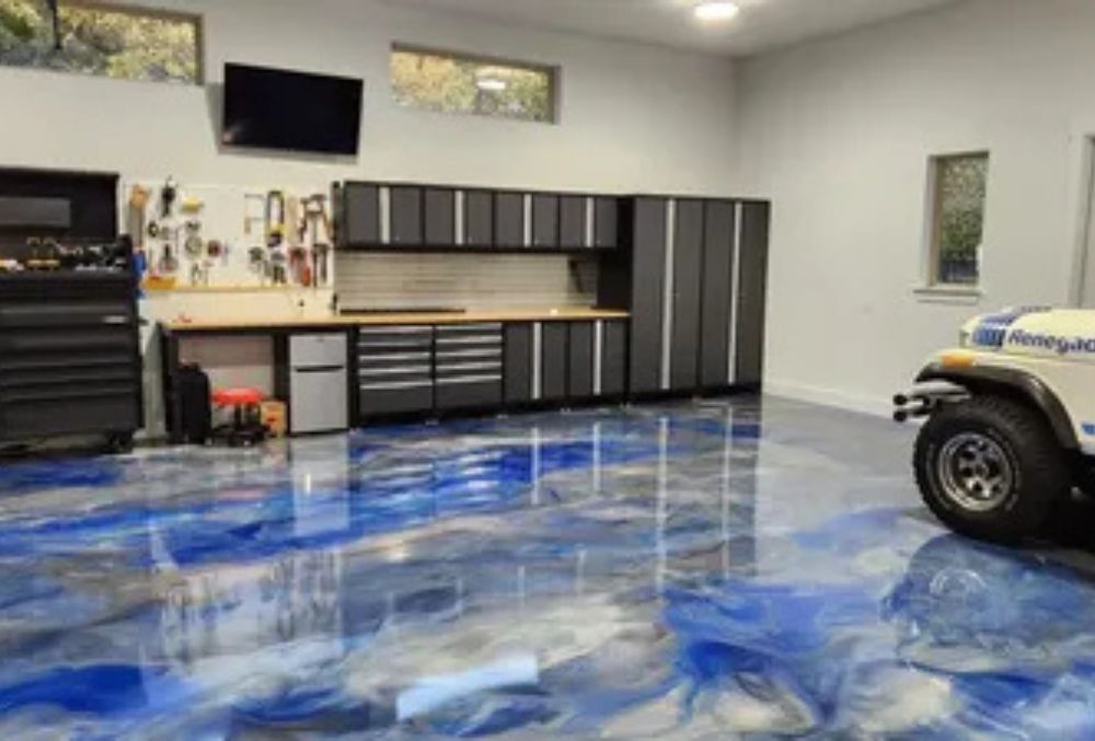 metallic epoxy garage floor